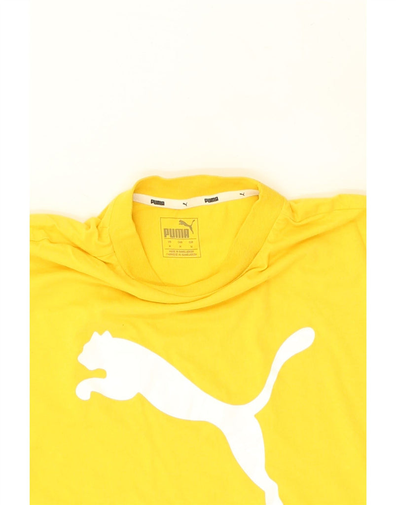 PUMA Mens Graphic T-Shirt Top Medium Yellow Cotton | Vintage Puma | Thrift | Second-Hand Puma | Used Clothing | Messina Hembry 