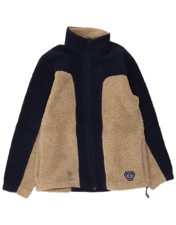 Sergio Tacchini Mens Fleece Jacket UK 38 Medium Blue Colourblock