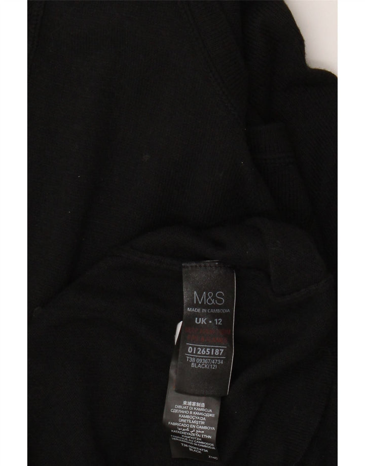 Marks & Spencer Womens Short Sleeves Jumper Dress UK 12 Medium Black