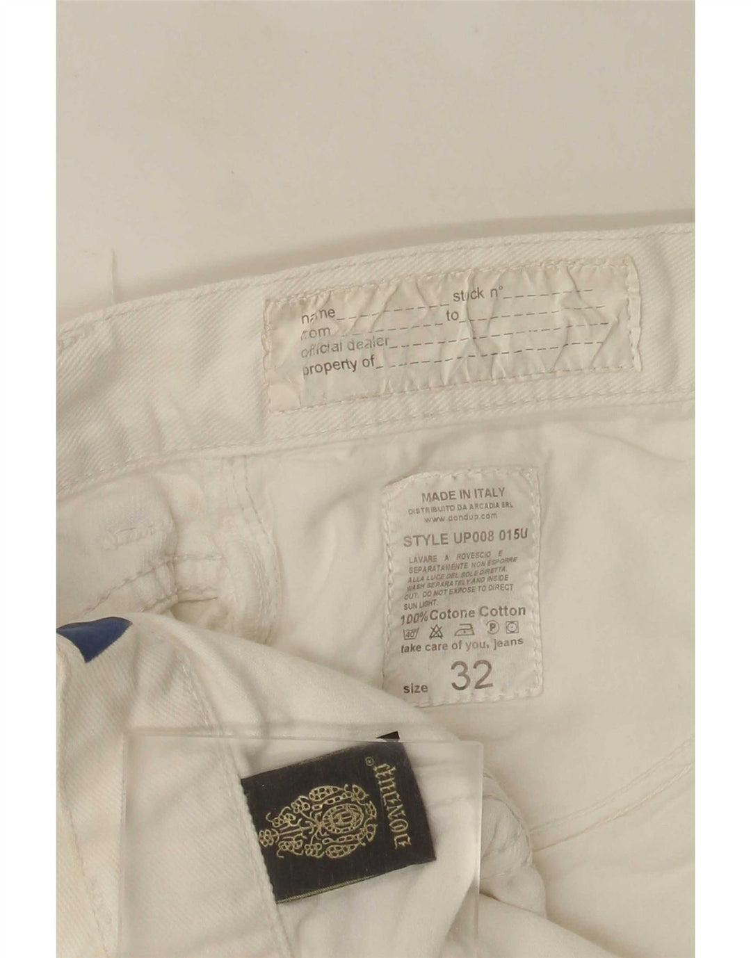 Dondup Womens Straight Jeans W32 L29 White Cotton
