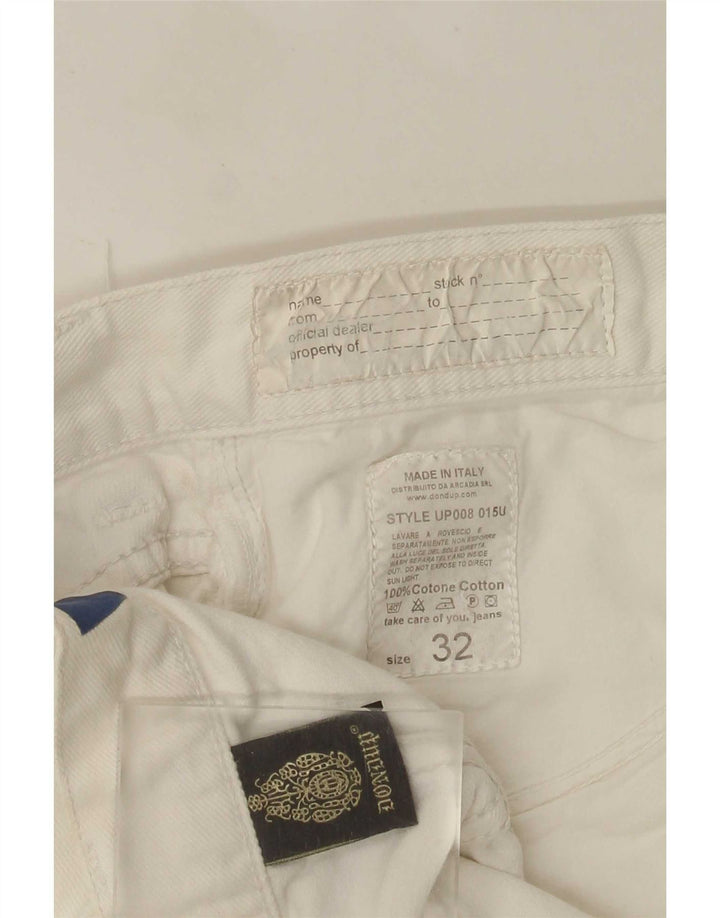 Dondup Womens Straight Jeans W32 L29 White Cotton