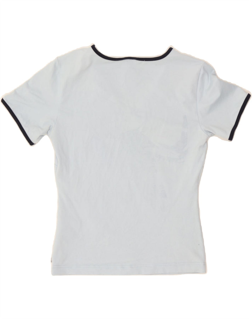 ADIDAS Womens T-Shirt Top UK 14 Medium Blue Elastane Vintage Adidas and Second-Hand Adidas from Messina Hembry 