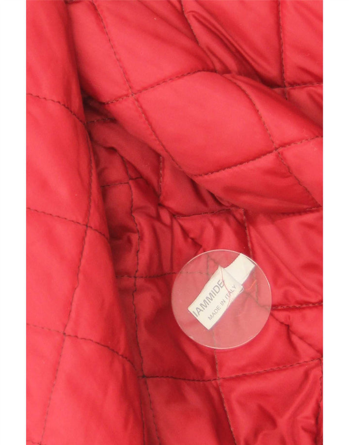 Vintage Mens Graphic Varsity Jacket UK 38 Medium Red Polyamide