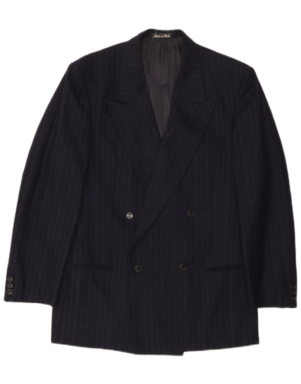 Giorgio Armani Mens Blazer Jacket UK 38 Medium Navy Blue Pinstripe