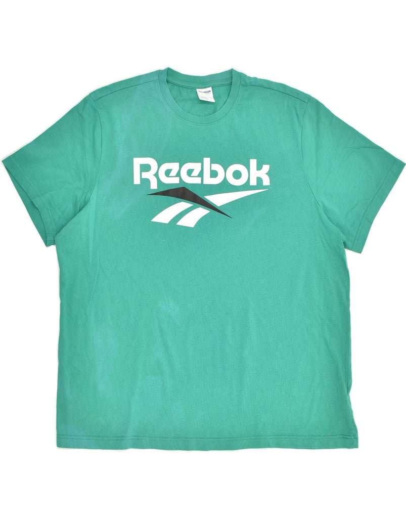 REEBOK Mens Graphic T-Shirt Top 2XL Green Cotton | Vintage Reebok | Thrift | Second-Hand Reebok | Used Clothing | Messina Hembry 
