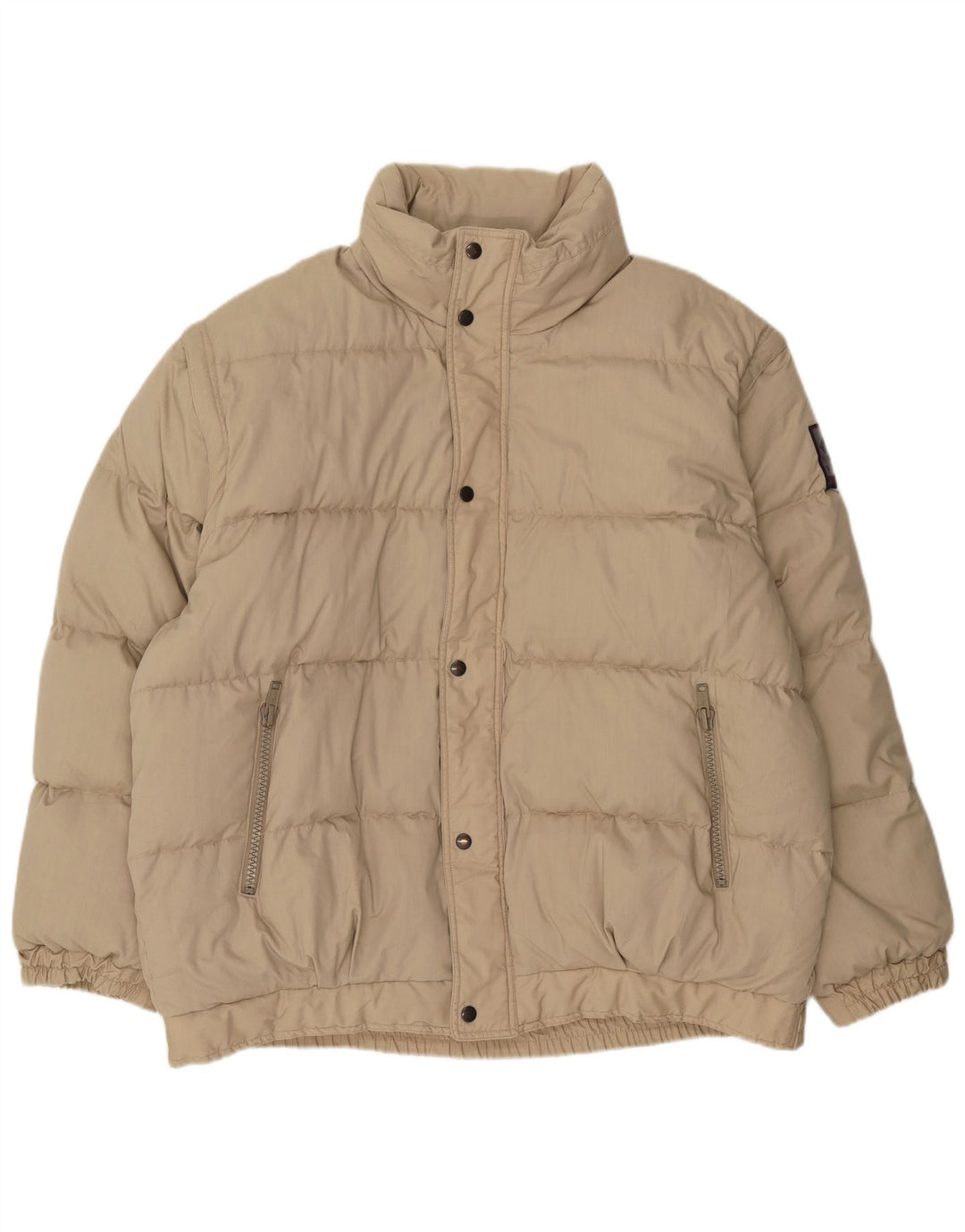 Brugi Mens Hooded Padded Jacket UK 46 3XL Beige Polyester