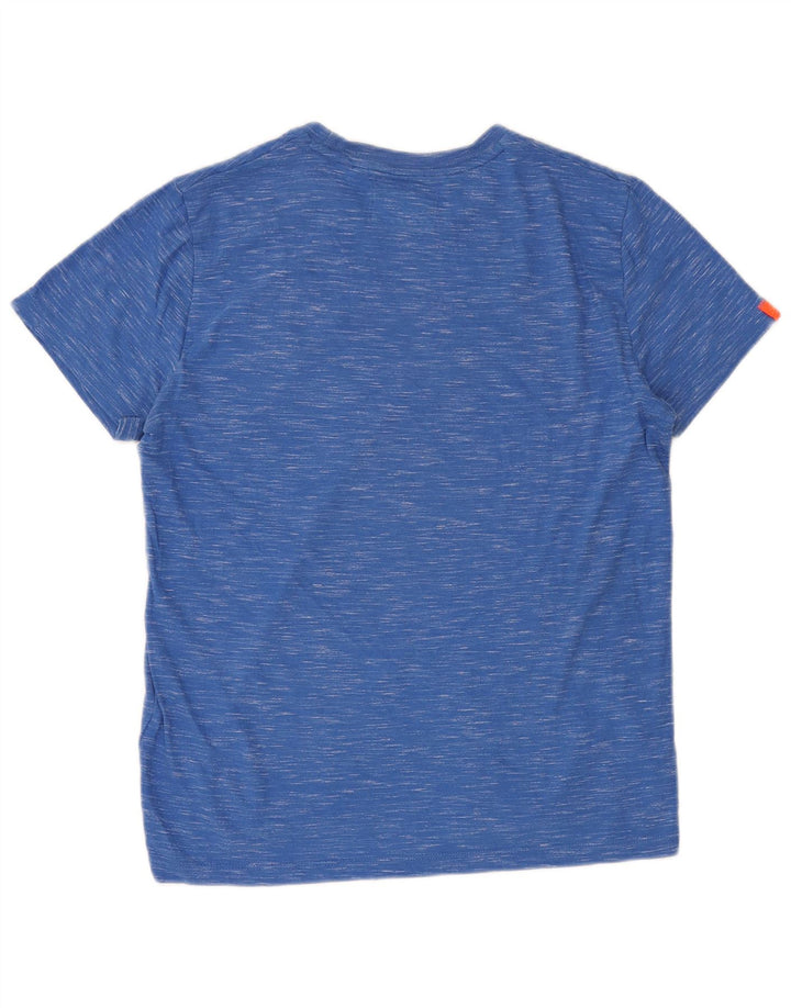 SUPERDRY Mens T-Shirt Top Large Blue Flecked Cotton