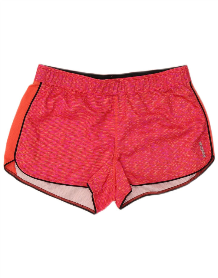 Reebok Womens Sport Shorts UK 14 Large Pink Flecked Polyester