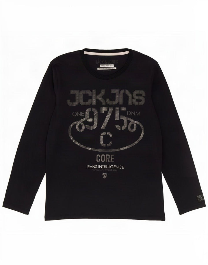 Jack & Jones Mens Graphic Top Long Sleeve Large Navy Blue