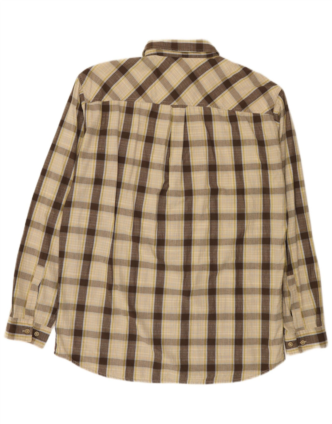 Marlboro Classics Mens Shirt XL Beige Check Cotton