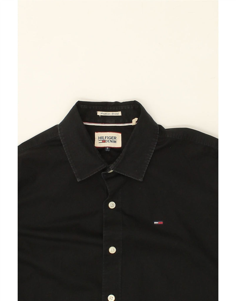 TOMMY HILFIGER Mens Shirt Small Black Cotton | Vintage Tommy Hilfiger | Thrift | Second-Hand Tommy Hilfiger | Used Clothing | Messina Hembry 