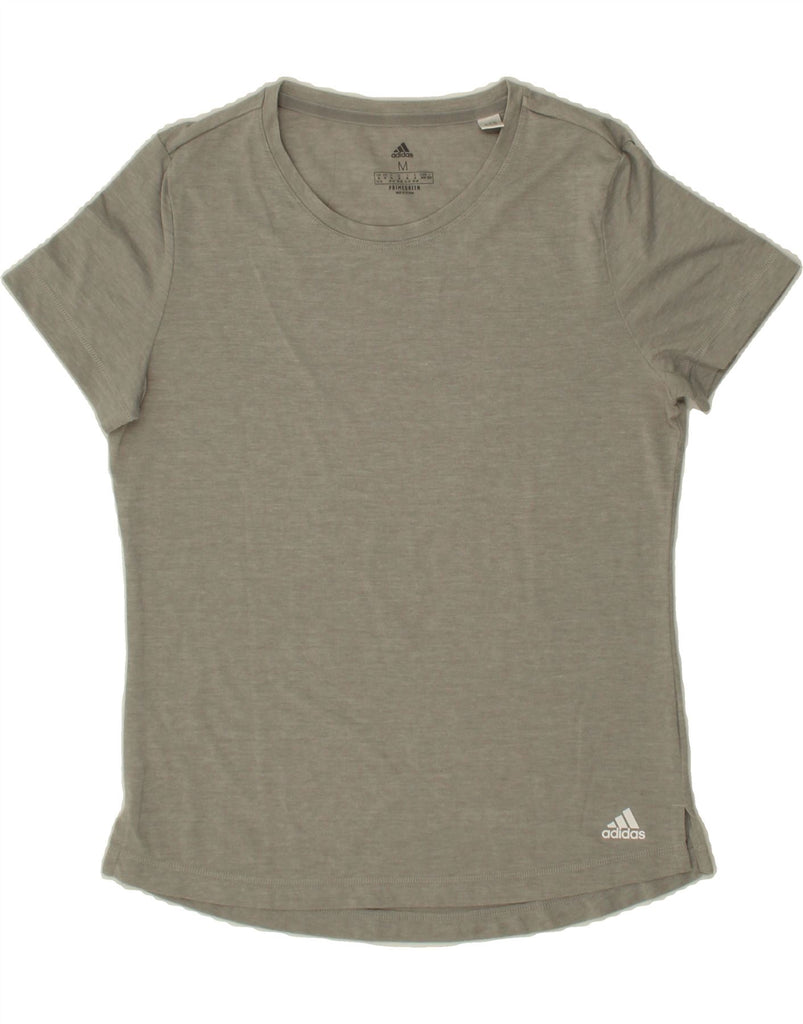 ADIDAS Womens Aeroready T-Shirt Top UK 12/14 Medium Grey Vintage Adidas and Second-Hand Adidas from Messina Hembry 