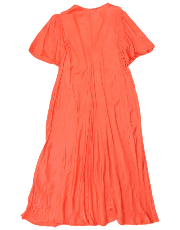 Marks & Spencer Womens Regular Maxi Dress UK 22 3XL Orange Viscose