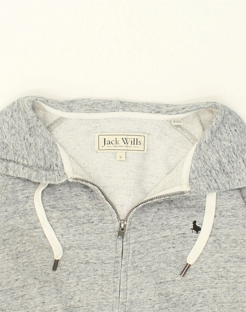 JACK WILLS Mens Zip Hoodie Sweater Small Grey Cotton | Vintage Jack Wills | Thrift | Second-Hand Jack Wills | Used Clothing | Messina Hembry 