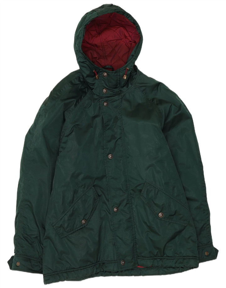 Belfe & Belfe Mens Hooded Windbreaker Jacket IT 48 Medium Green Polyester