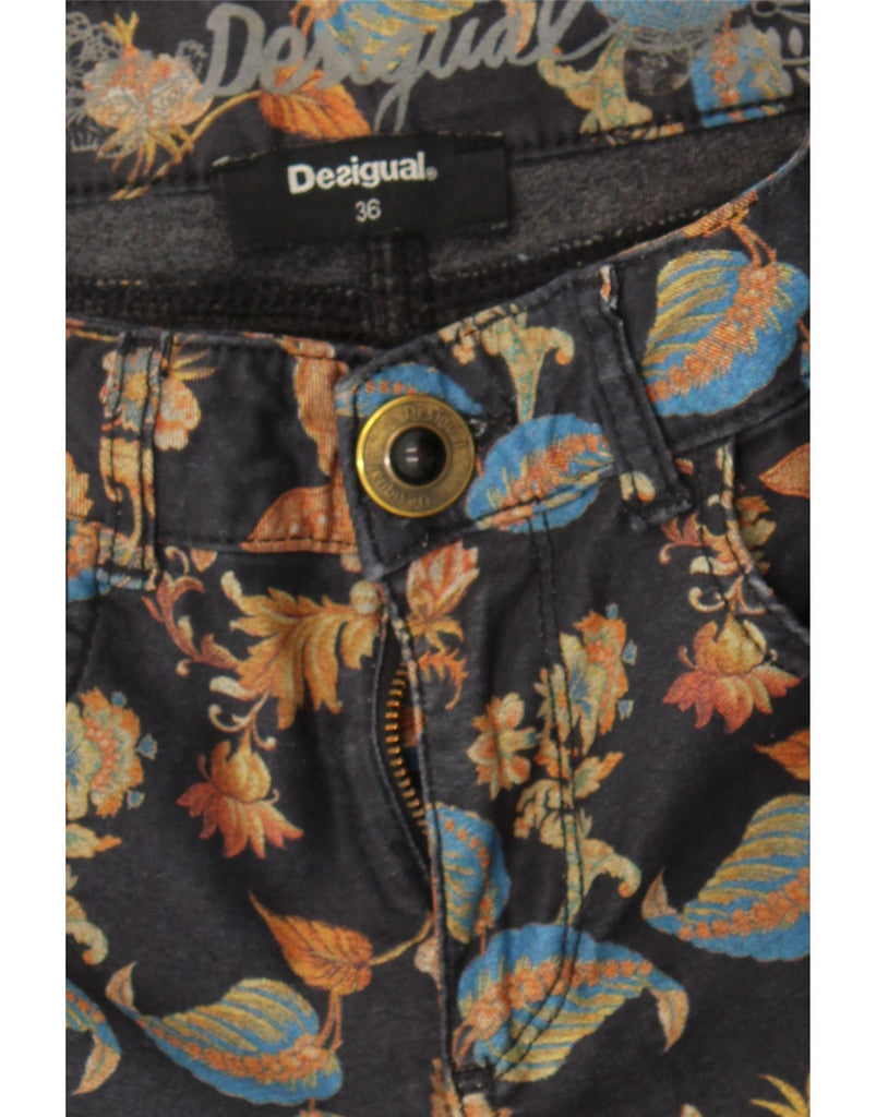 DESIGUAL Womens Slim Jeans EU 36 Small W26 L26 Navy Blue Floral Vintage Desigual and Second-Hand Desigual from Messina Hembry 