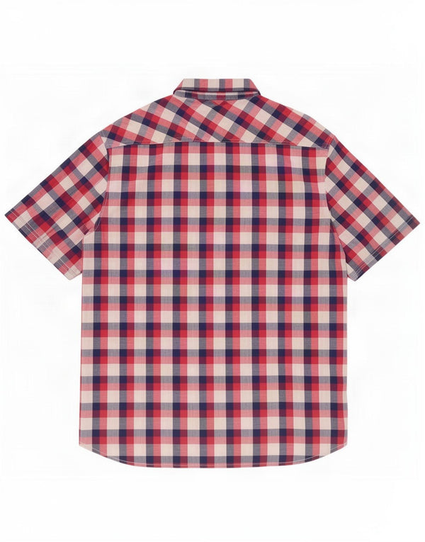 Joules Mens Short Sleeve Classic Fit Shirt Large Red Gingham Cotton