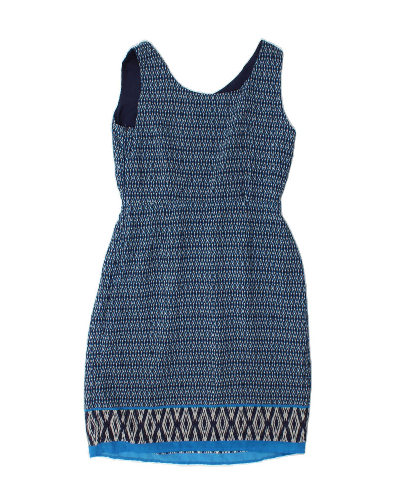 MONSOON Womens Sheath Dress UK 10 Small Navy Blue Argyle/Diamond Vintage Monsoon and Second-Hand Monsoon from Messina Hembry 