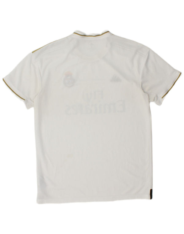 ADIDAS Mens Real Madrid Graphic T-Shirt Top Medium White Polyester