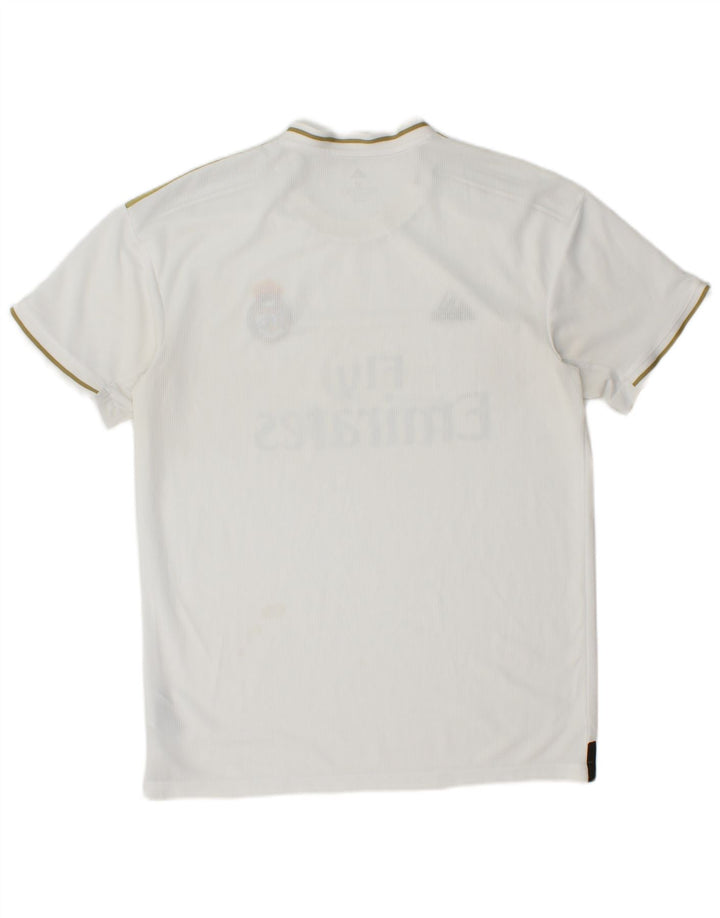 ADIDAS Mens Real Madrid Graphic T-Shirt Top Medium White Polyester