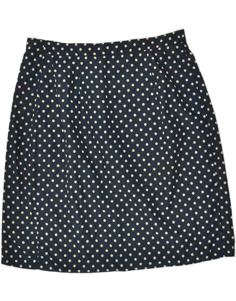 VINTAGE Womens Wrap Skirt W34 Large Navy Blue Polka Dot | Vintage Vintage | Thrift | Second-Hand Vintage | Used Clothing | Messina Hembry 