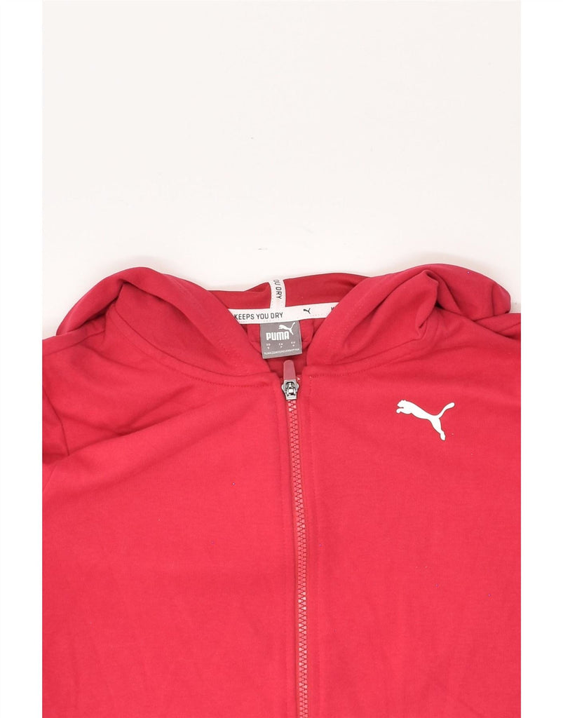 PUMA Womens Graphic Zip Hoodie Sweater UK 10 Small Red Cotton Vintage Puma and Second-Hand Puma from Messina Hembry 