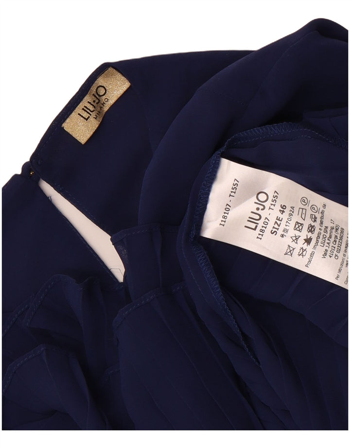 Liu Jo Womens 3/4 Sleeve Blouse Top IT 46 Large Navy Blue Polyester