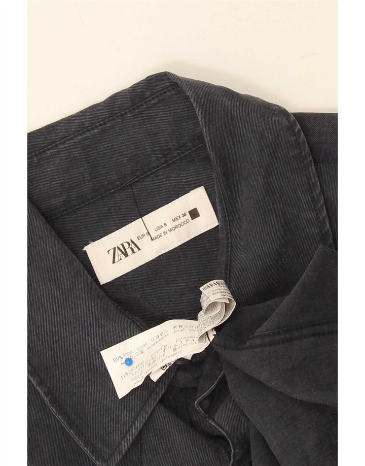 Zara Mens Shirt Small Navy Blue Lyocell