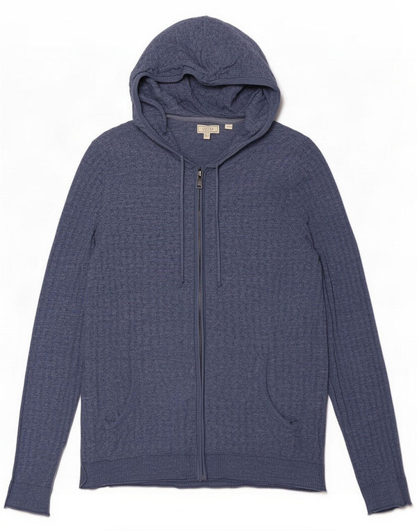 Fat Face Womens Hooded Cardigan Sweater UK 14 Large Navy Blue Cotton