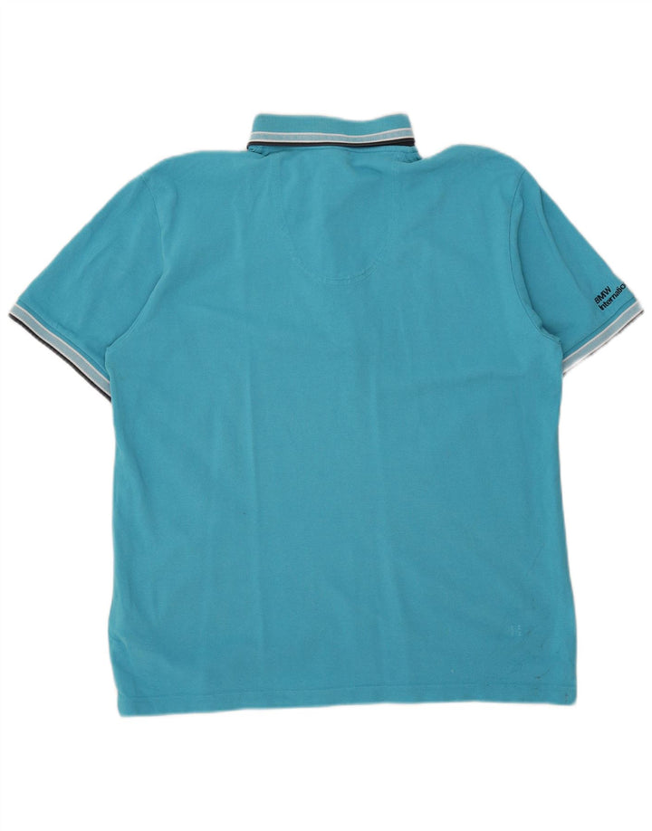 Hugo Boss Mens Polo Shirt Large Blue Cotton