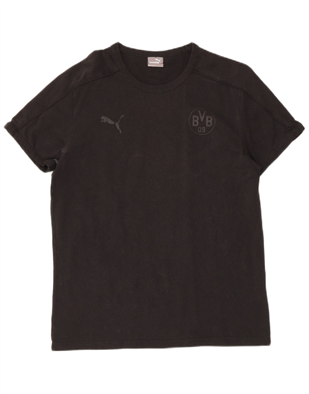 PUMA Mens BVB Dortmund T-Shirt Top Large Black Cotton
