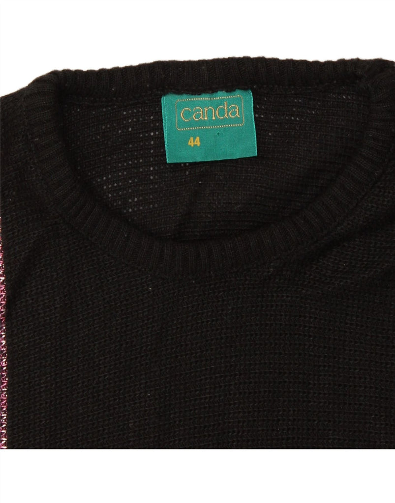 CANDA Womens Batwing Crew Neck Jumper Sweater EU 44 XL Black Chevron Vintage Canda and Second-Hand Canda from Messina Hembry 