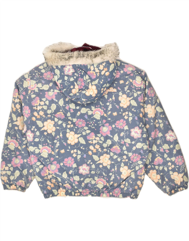 KAPPA Girls Hooded Bomber Padded Jacket 11-12 Years Blue Floral Polyester | Vintage Kappa | Thrift | Second-Hand Kappa | Used Clothing | Messina Hembry 