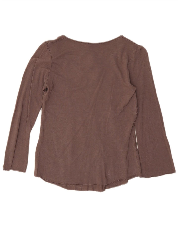 Max & Co. Womens Top 3/4 Sleeve UK 12 Medium Brown Viscose