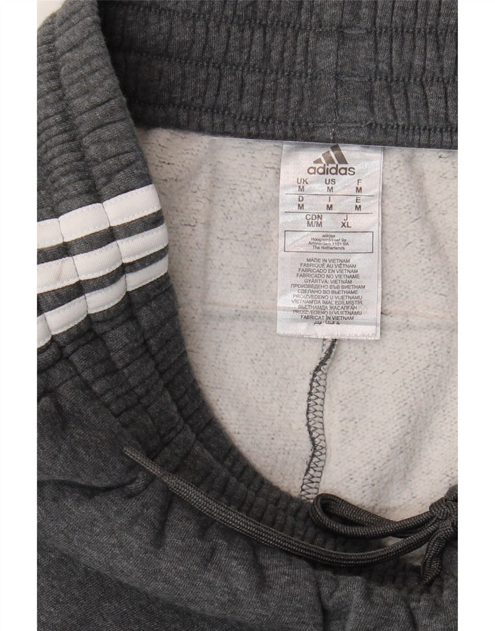 ADIDAS Mens Tracksuit Trousers Medium  Grey Cotton