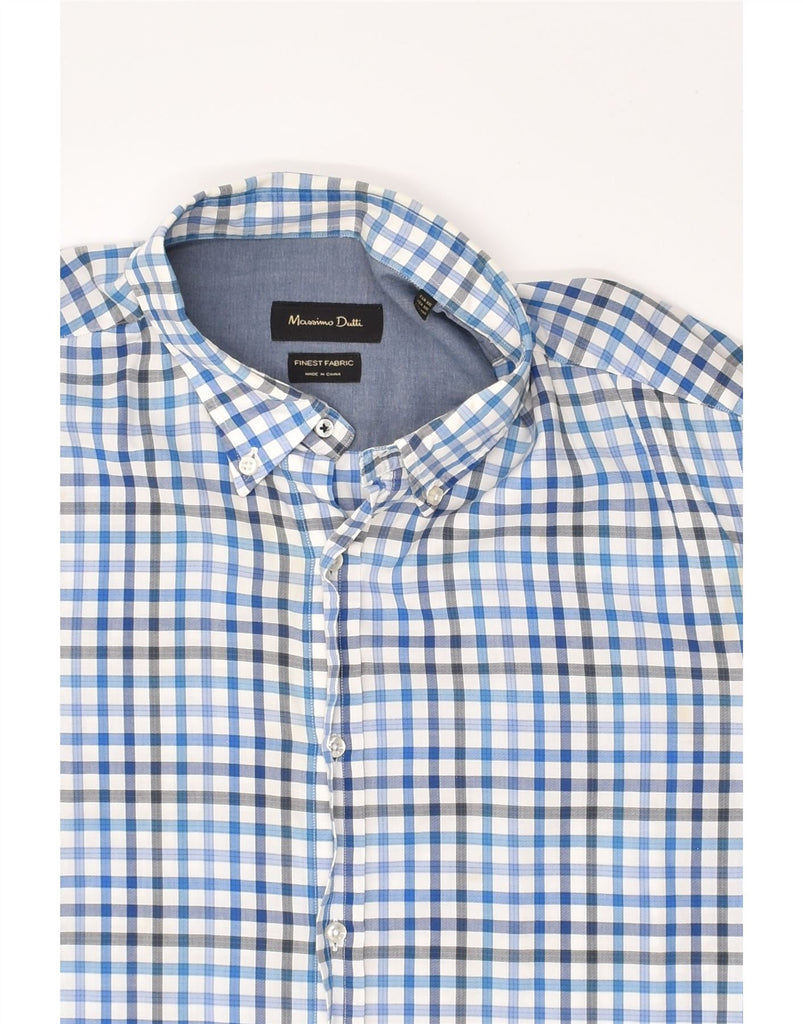 MASSIMO DUTTI Mens Finest Fabric Shirt 2XL Blue Check | Vintage Massimo Dutti | Thrift | Second-Hand Massimo Dutti | Used Clothing | Messina Hembry 