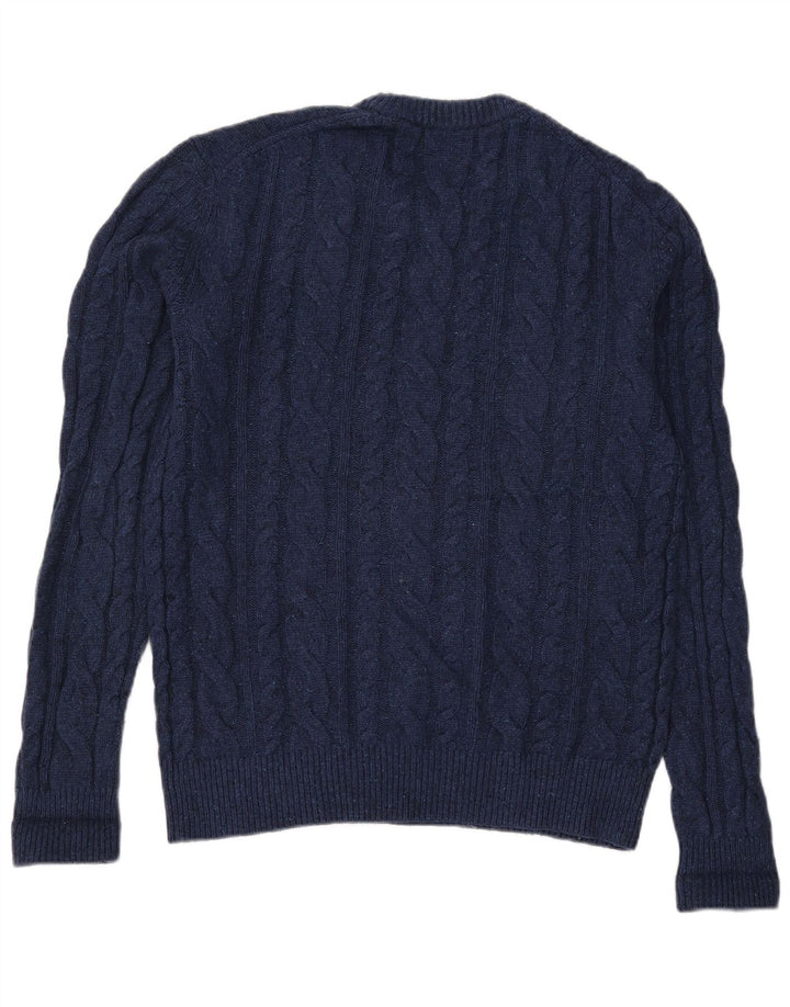 Gap Mens Crew Neck Jumper Sweater Small Navy Blue Lambswool