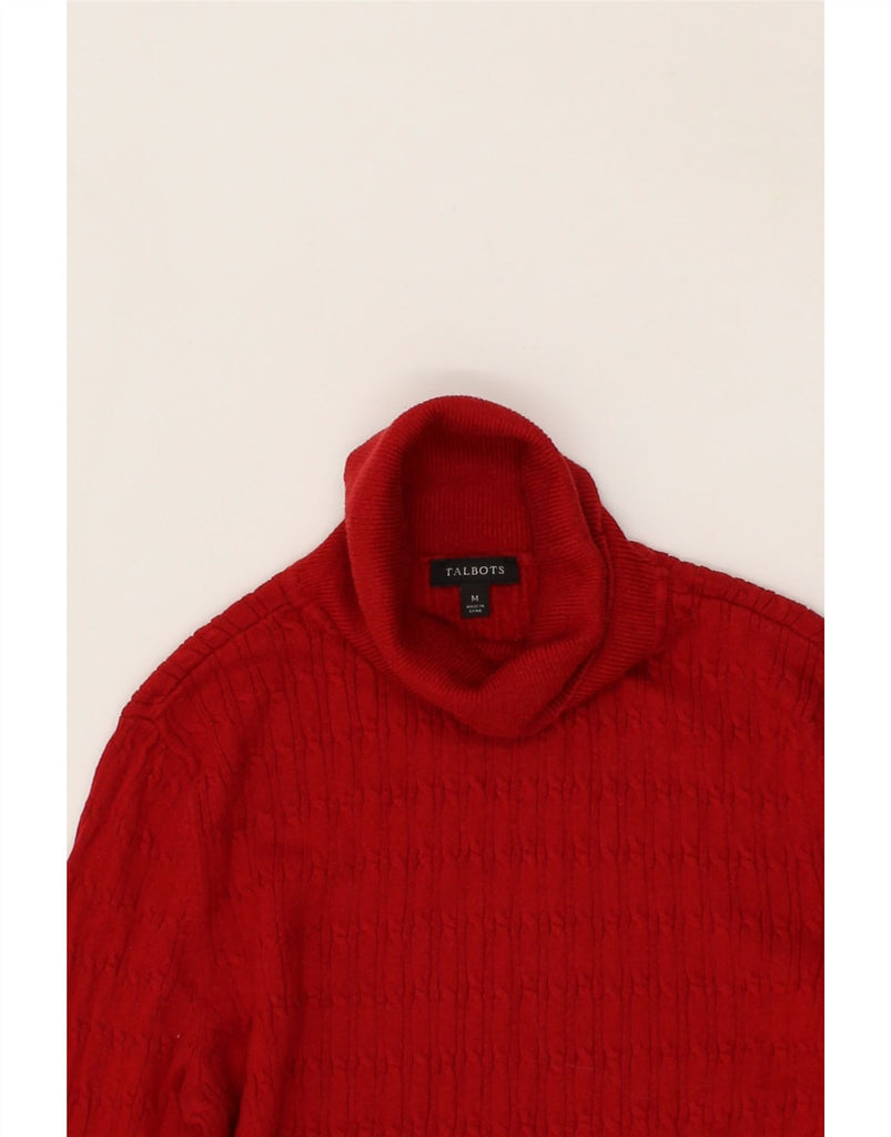 TALBOTS Womens Roll Neck Jumper Sweater UK 12 Medium Red Vintage Talbots and Second-Hand Talbots from Messina Hembry 