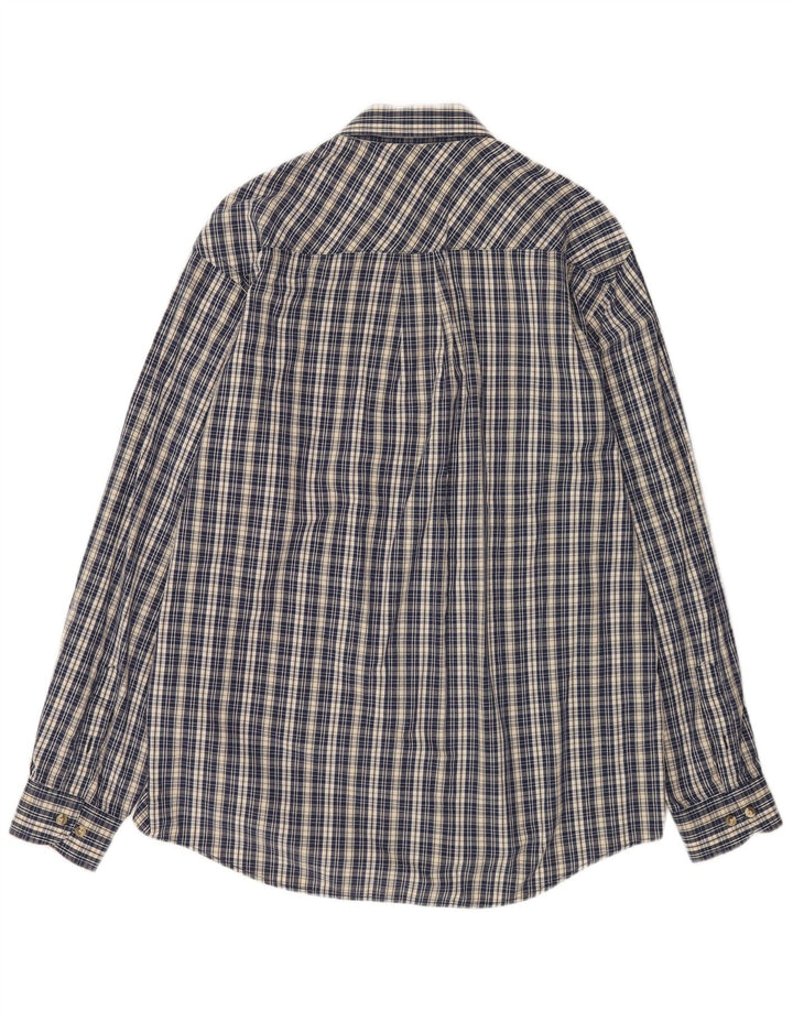 Rifle Mens Heritage Shirt Large Navy Blue Check Cotton