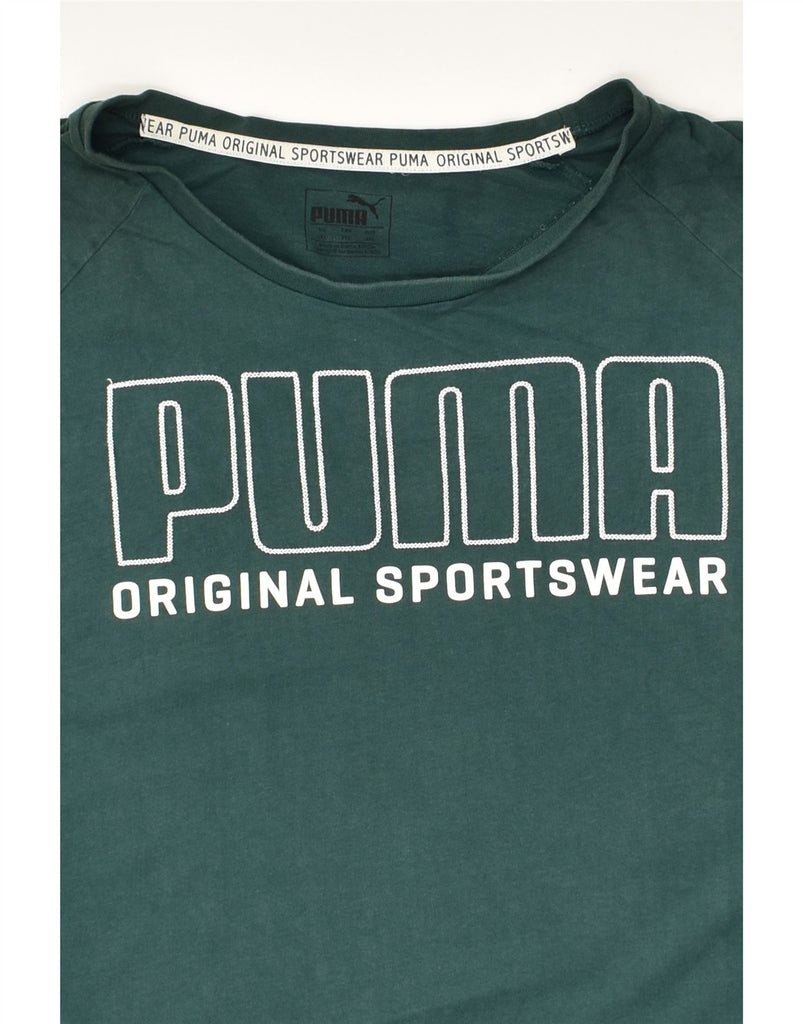 PUMA Mens Graphic T-Shirt Top 2XL Green Cotton | Vintage Puma | Thrift | Second-Hand Puma | Used Clothing | Messina Hembry 