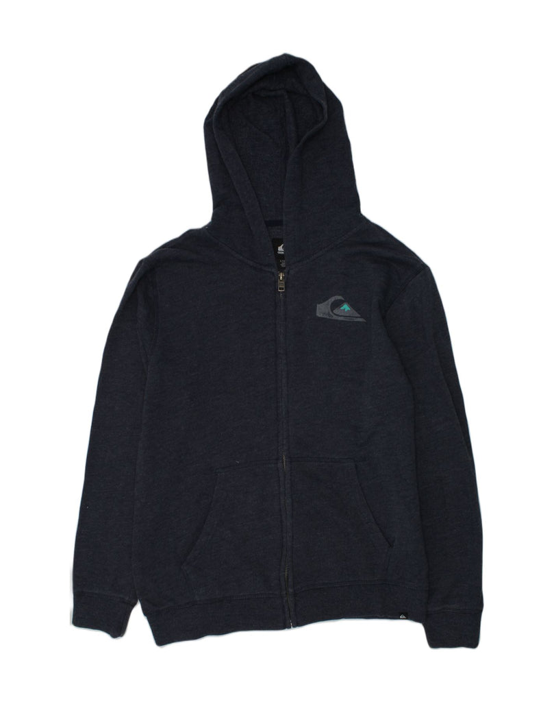 QUIKSILVER Boys Zip Hoodie Sweater 13-14 Years Large Navy Blue Cotton | Vintage Quiksilver | Thrift | Second-Hand Quiksilver | Used Clothing | Messina Hembry 