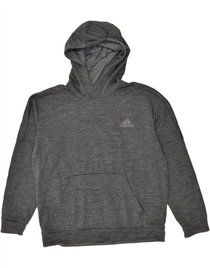 ADIDAS Mens Hoodie Jumper Large Grey Polyester | Vintage Adidas | Thrift | Second-Hand Adidas | Used Clothing | Messina Hembry 