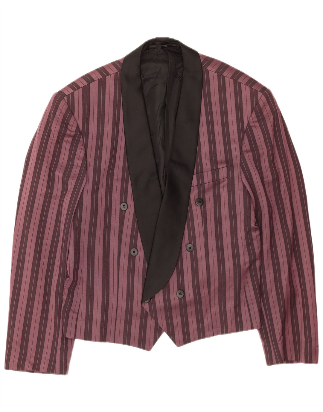 Vintage Mens Double Breasted Blazer Jacket UK 40 Large Purple Striped