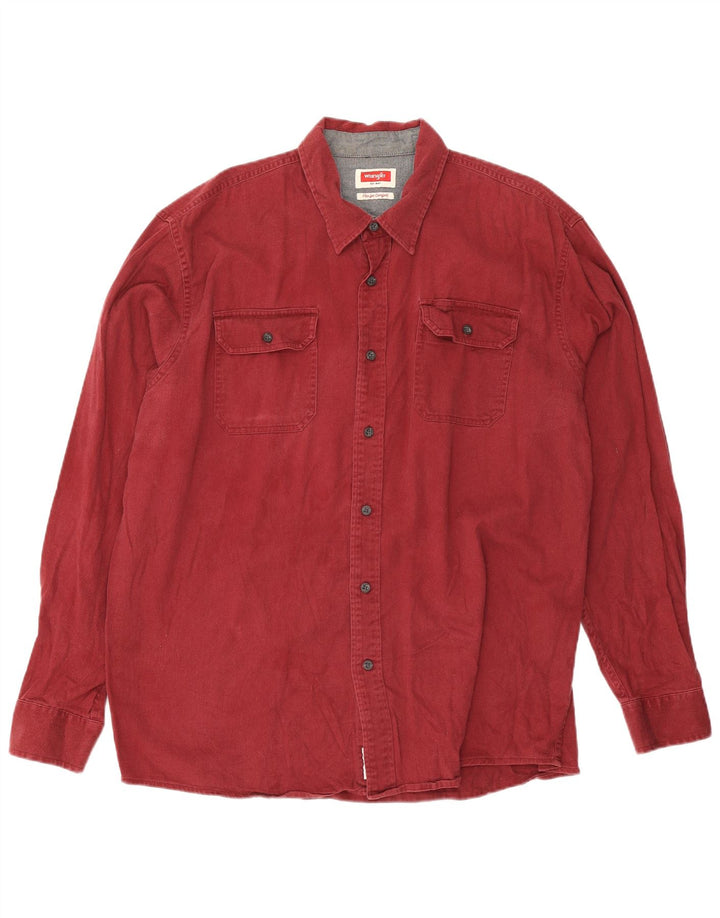 Wrangler Mens Shirt XL Red Cotton