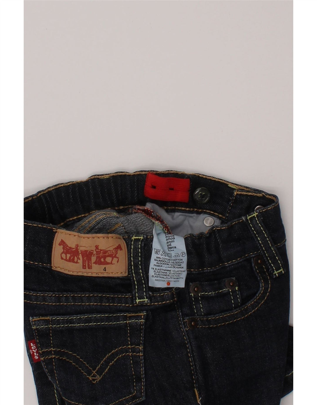 LEVI'S Boys Straight Jeans 3-4 Years W20 L18 Navy Blue Cotton