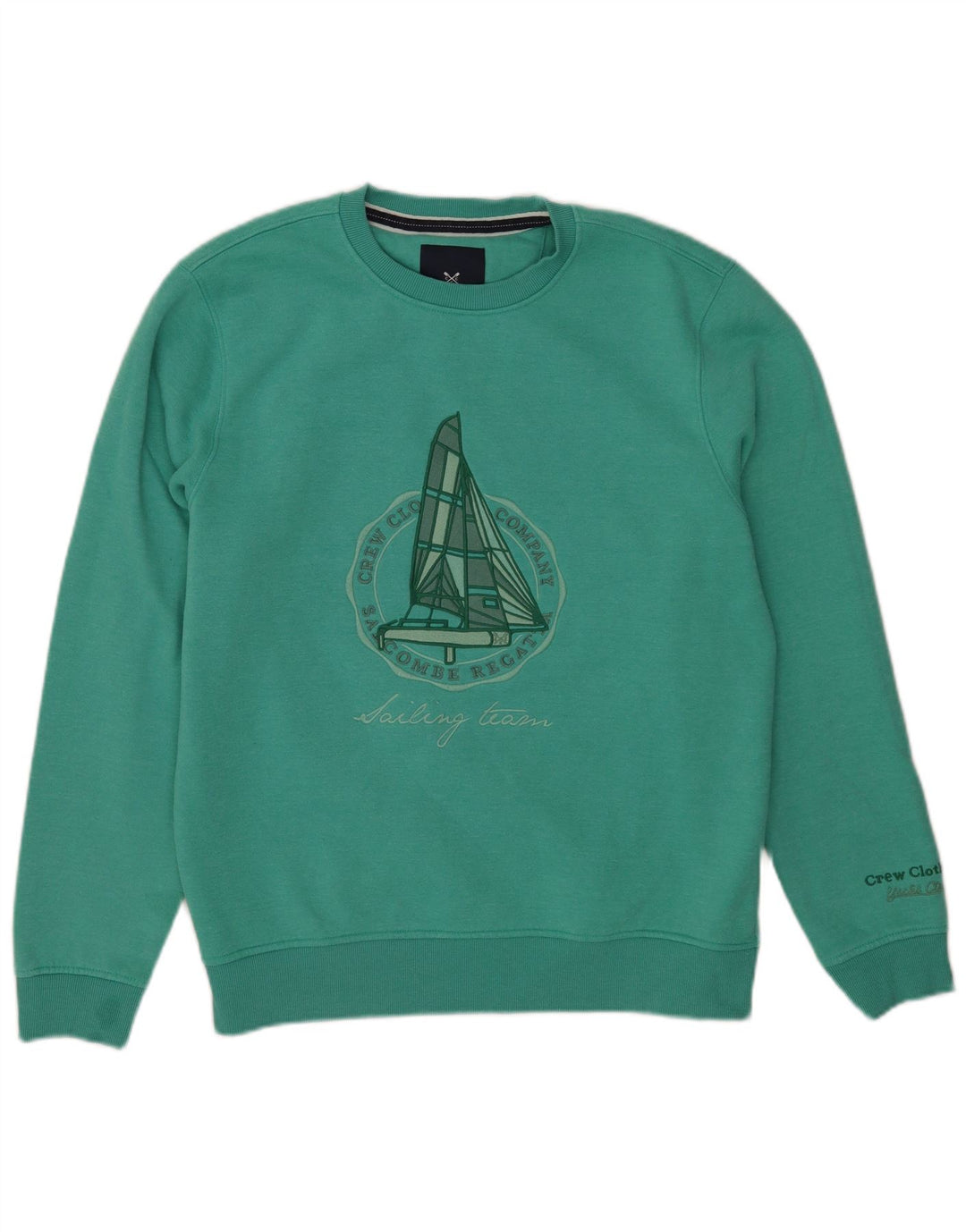Crew Clothing Mens Graphic Sweatshirt Jumper Large Green Cotton