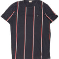 Jack & Jones Mens T-Shirt Top Medium Navy Blue Striped Cotton