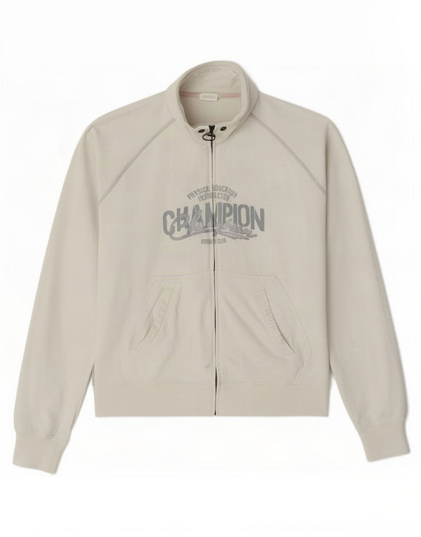 Champion Womens Heritage Fit Tracksuit Top Jacket UK 14 Medium White