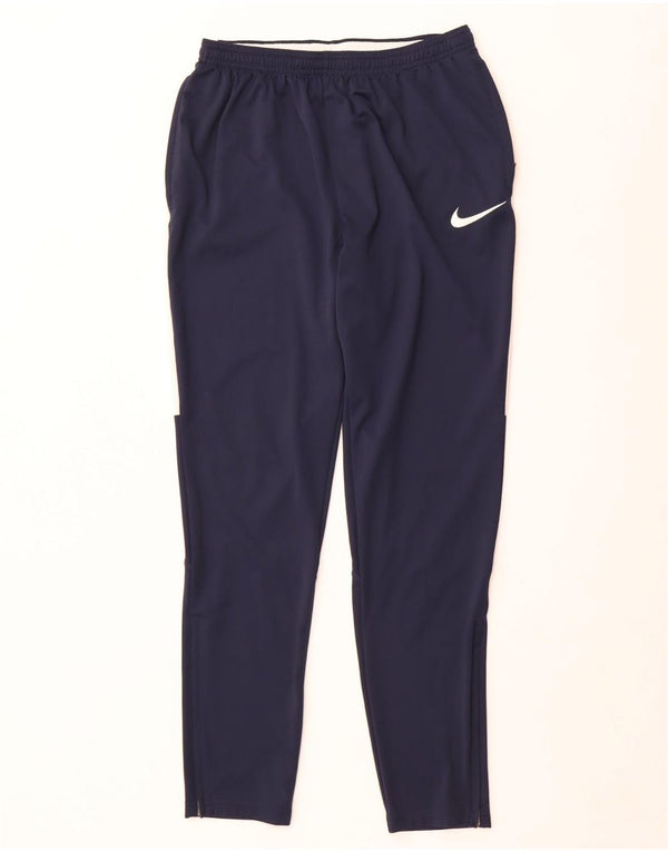 Nike Mens Dri Fit Tracksuit Trousers Medium Navy Blue Colourblock Polyester