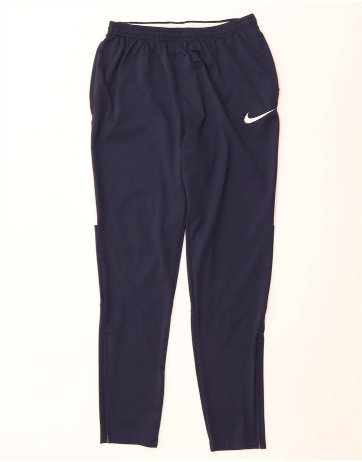 Nike Mens Dri Fit Tracksuit Trousers Medium Navy Blue Colourblock Polyester